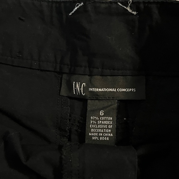 INC brand, silver thread, rolled cuff black shorts. Size 6. - Picture 2 of 6